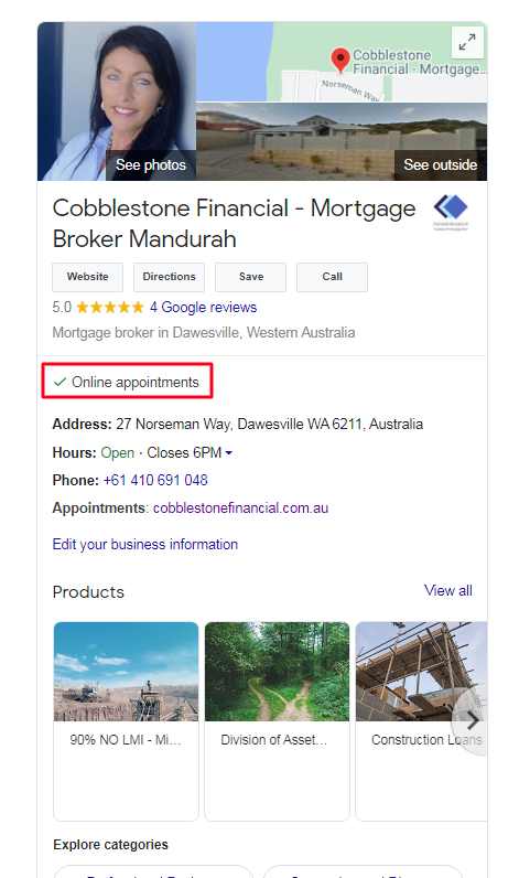 Cobblestone Financial - Google My Business - Top4 Marketing
