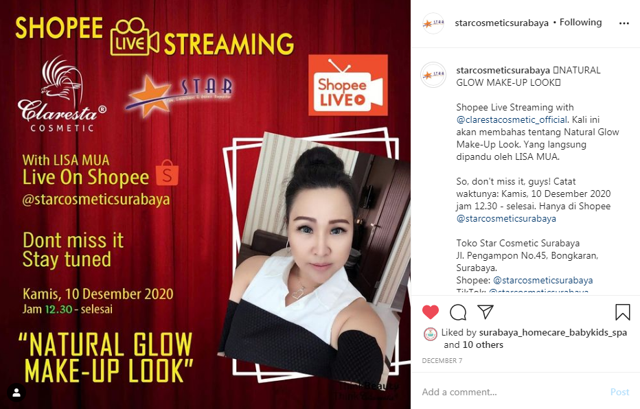 Instagram Live - Star Cosmetics Surabaya - Top4 Marketing