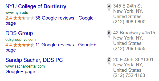 google-local-results