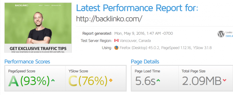 page-loading-speed-report