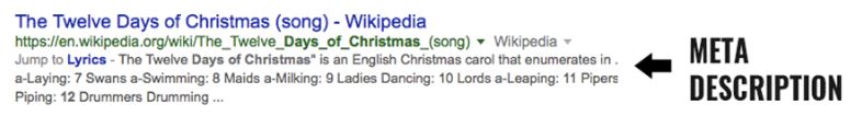 Here’s what the meta description looks like on a Google SERP. Look! It’s our favorite song!