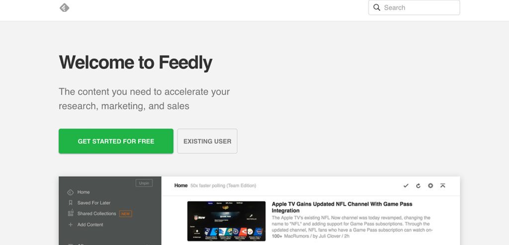 Content Marketing Feedly