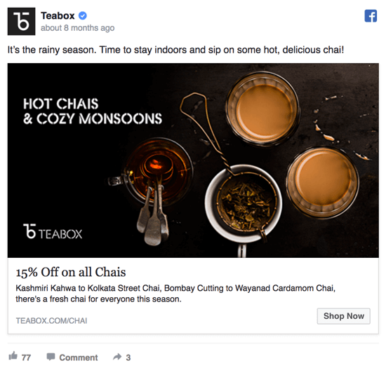 Facebook Remarketing Ad Teabox