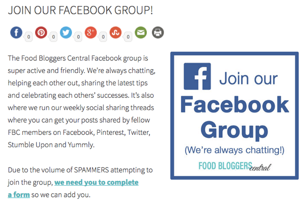 Facebook group invitation