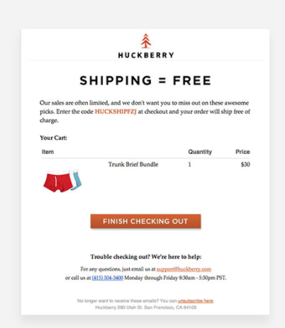 promotional email examples