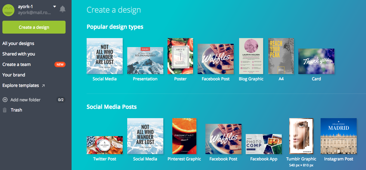 Design tools for content marketing