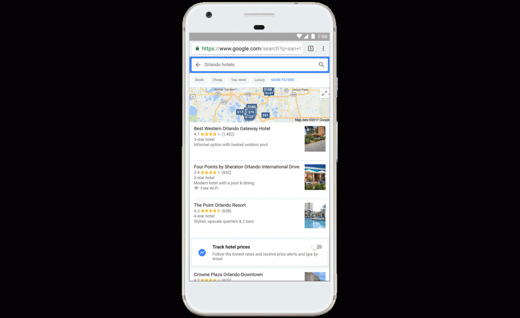 google hotel searches