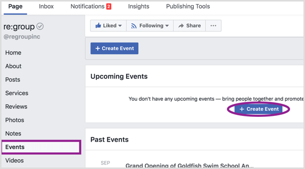 facebook create events