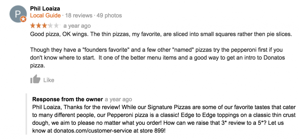 google my business customer reviews