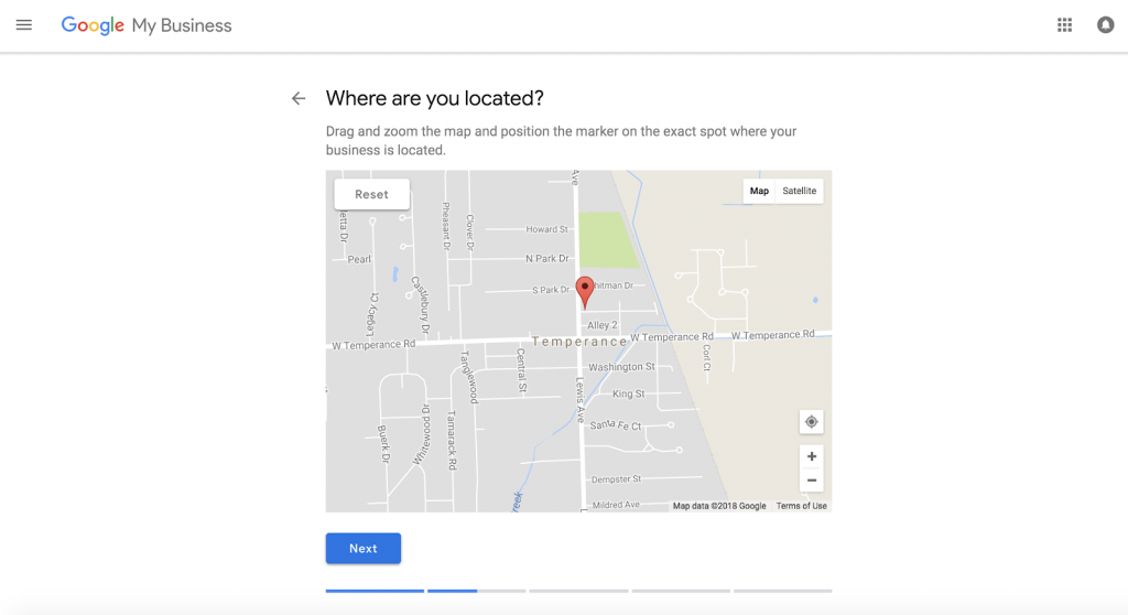 google my business map position