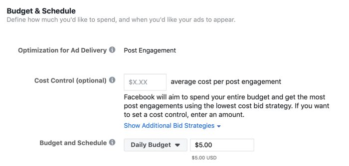 facebook ads budget