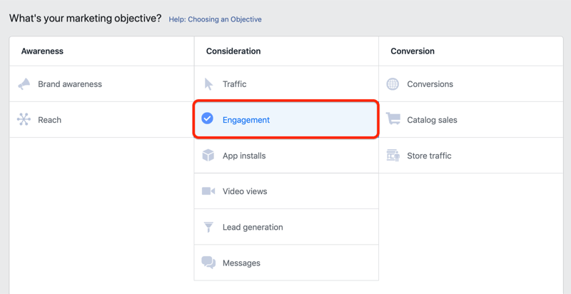 facebook ads engagements