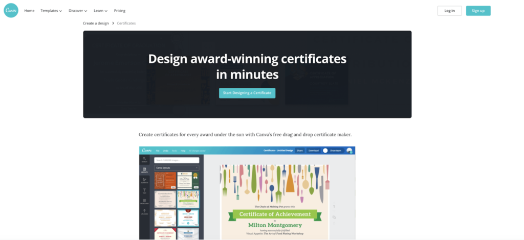 Canva Landing Page - Certificates - Top4 Marketing