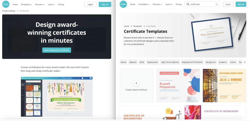 Canva Landing Pages - Top4