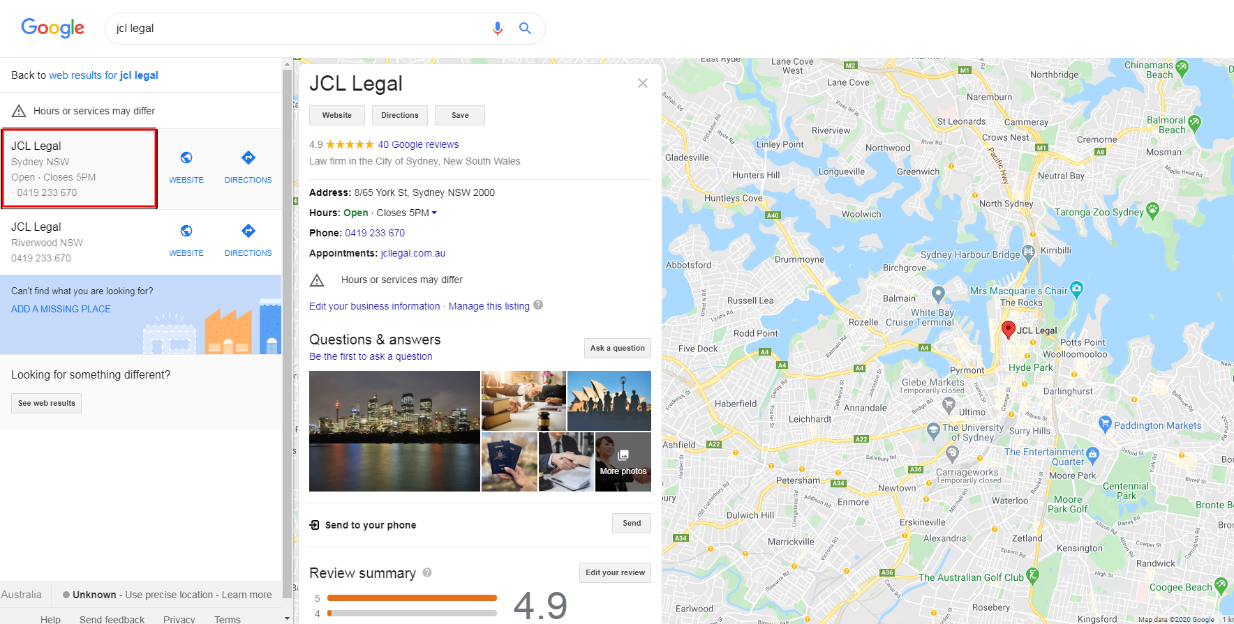 JCL Legal - Google My Business - Top4