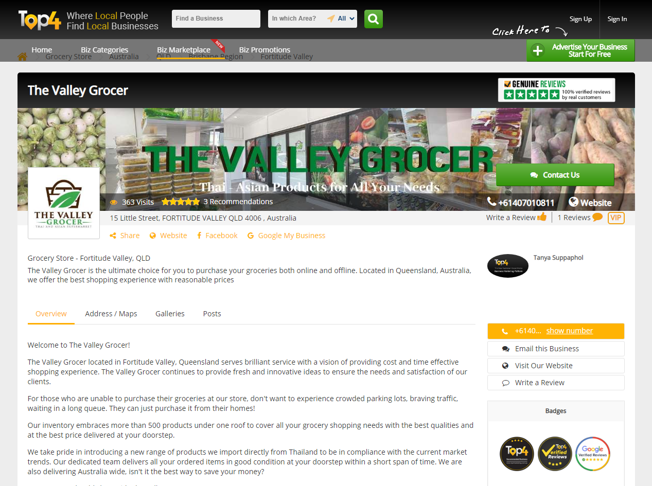 The Valley Grocer - Top4 Marketing