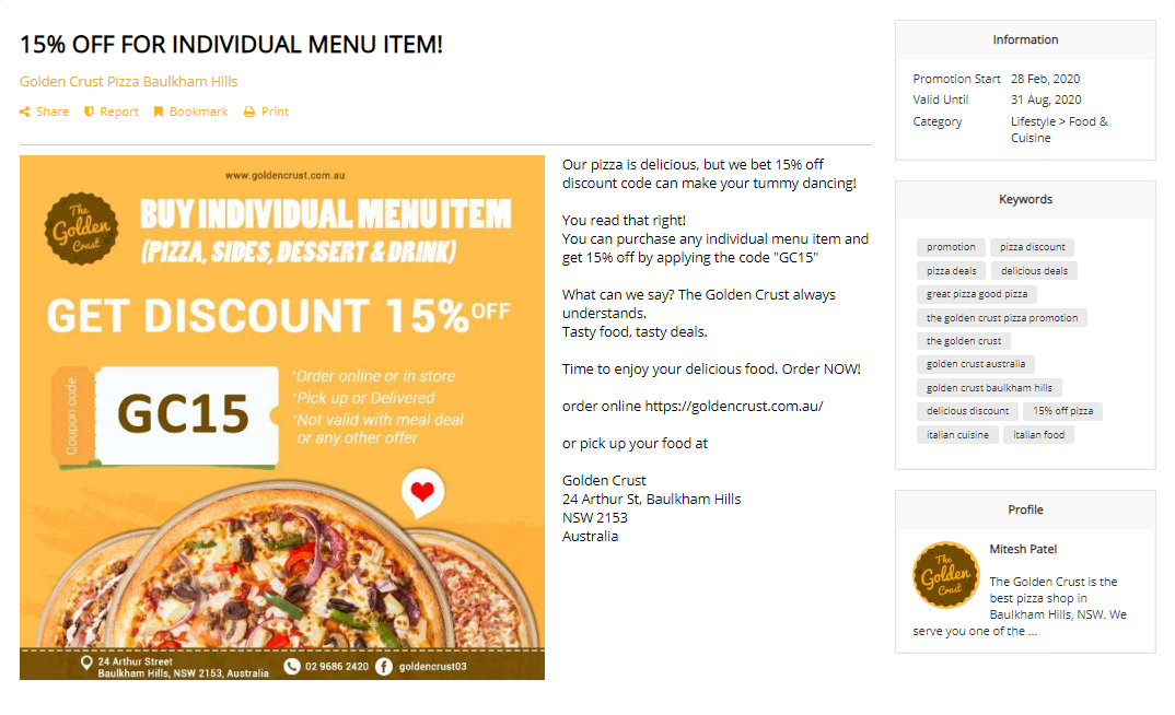 Restaurants - Golden Crust Pizza Promotions - Top4 Marketing