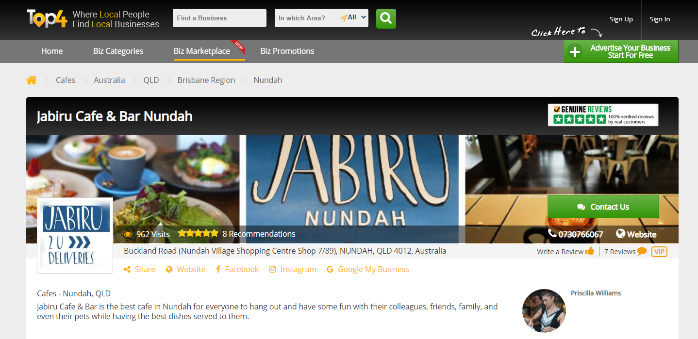 Jabiru Cafe & Bar Nundah - Top4 Marketing