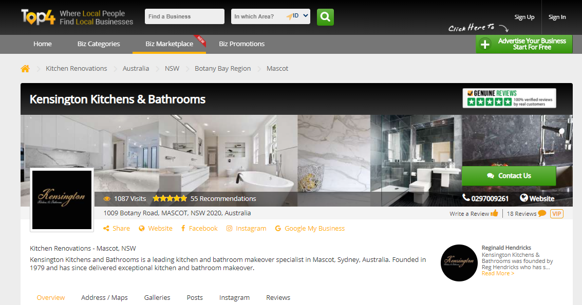 kensington-kitchen-and-bathrooms-Top4-listing-page - Top4 Marketing