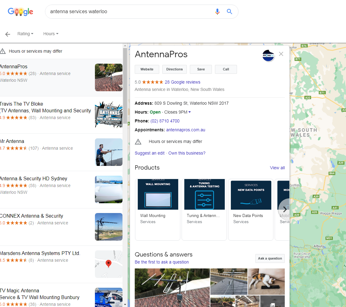 AntennaPros - Google My Business Profile - Top4 Marketing