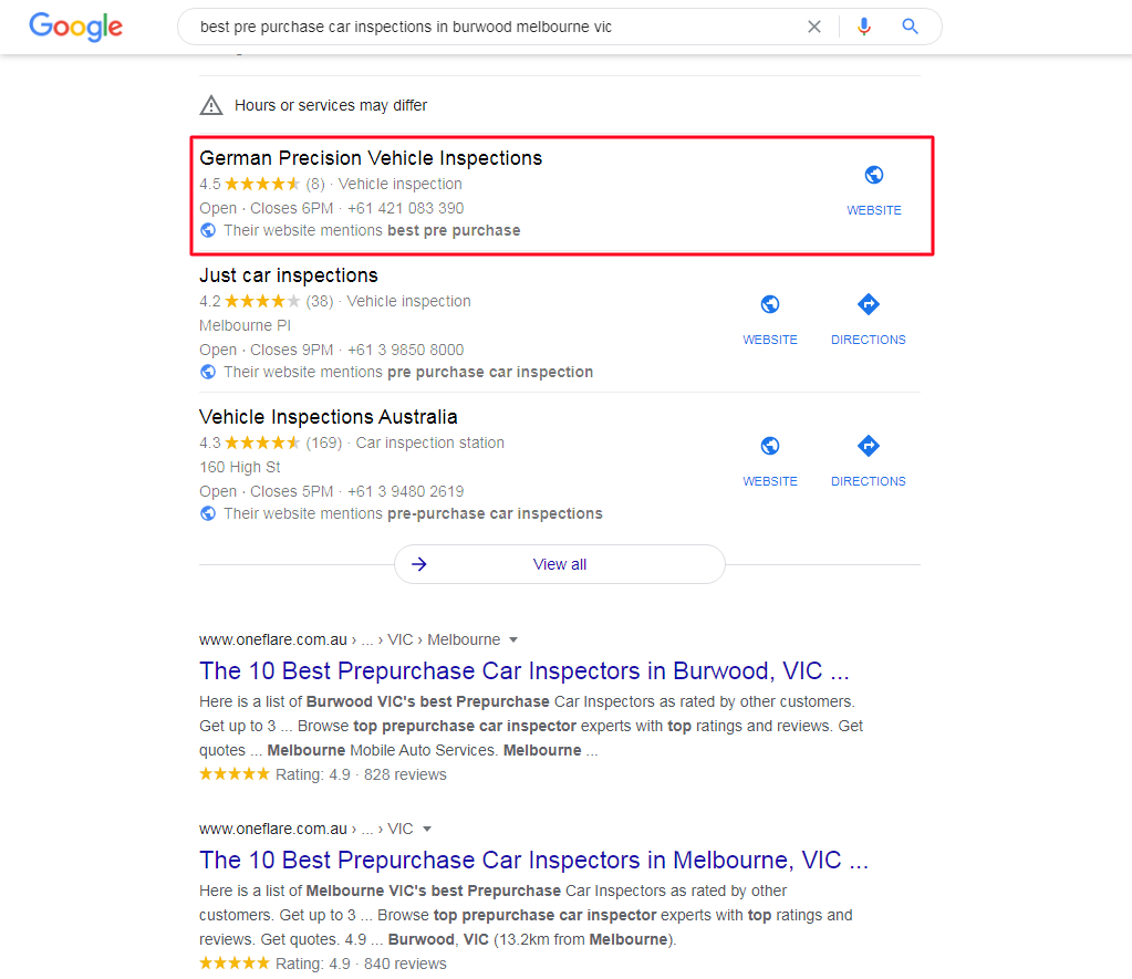 German Precision - Google Search Results - Top4 Marketing