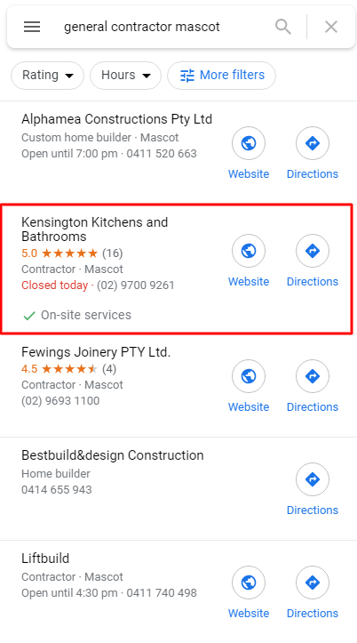 Kensington Kitchens & Bathrooms - Google My Business - Top4 Marketing