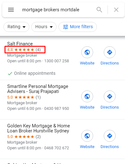 Salt Finance - Google Reviews - Top4 Marketing