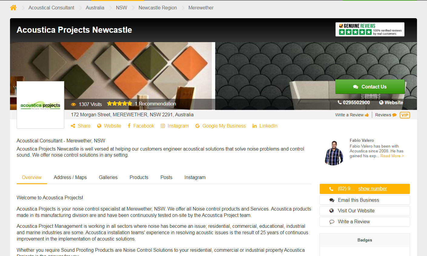 Acoustica Projects Newcastle - Local Digital Marketing - Top4 Marketing