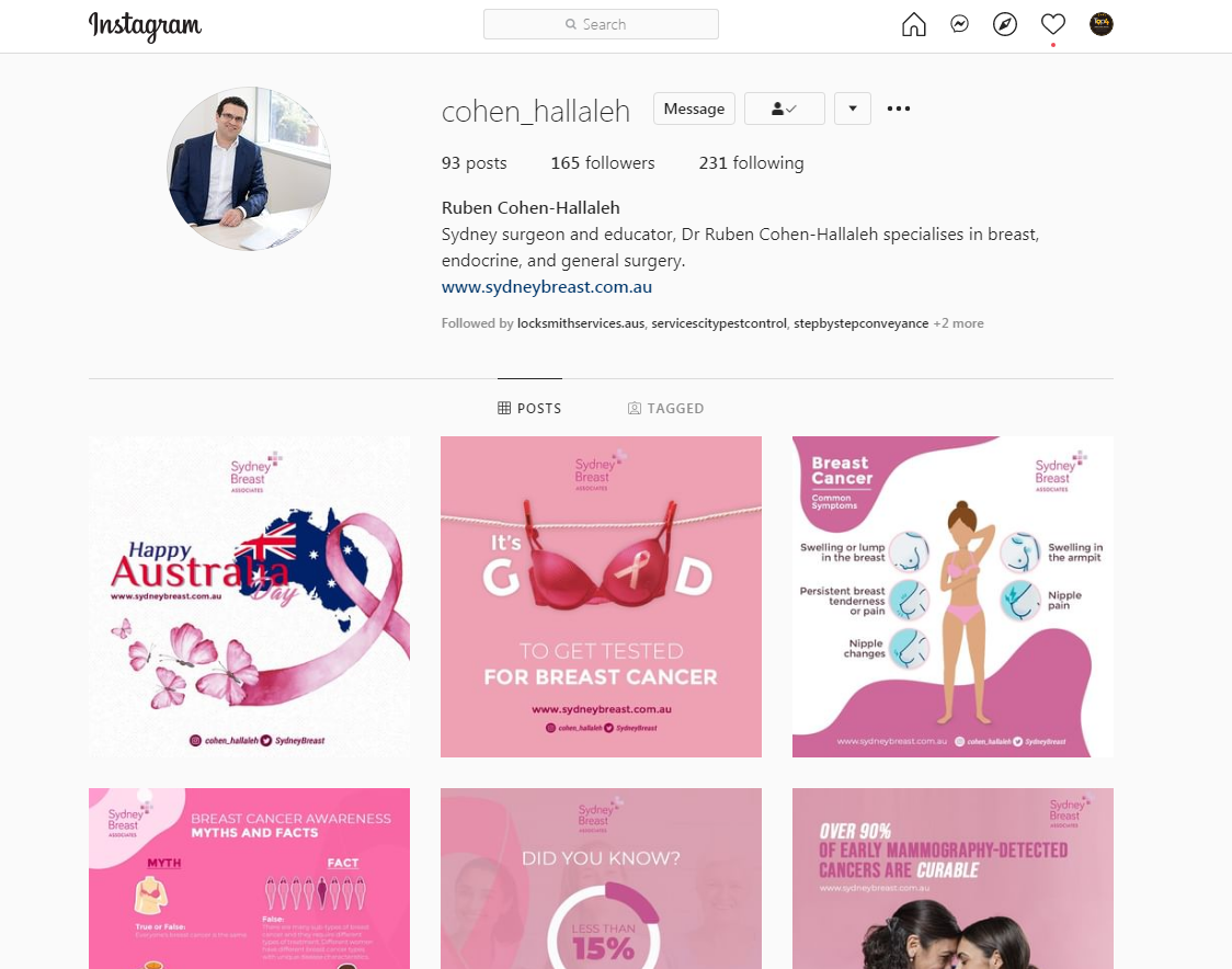 Sydney Breast Associates - Instagram - Top4 Marketing