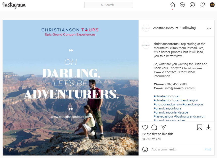 Christianson Tours - Instagram - Top4 Marketing