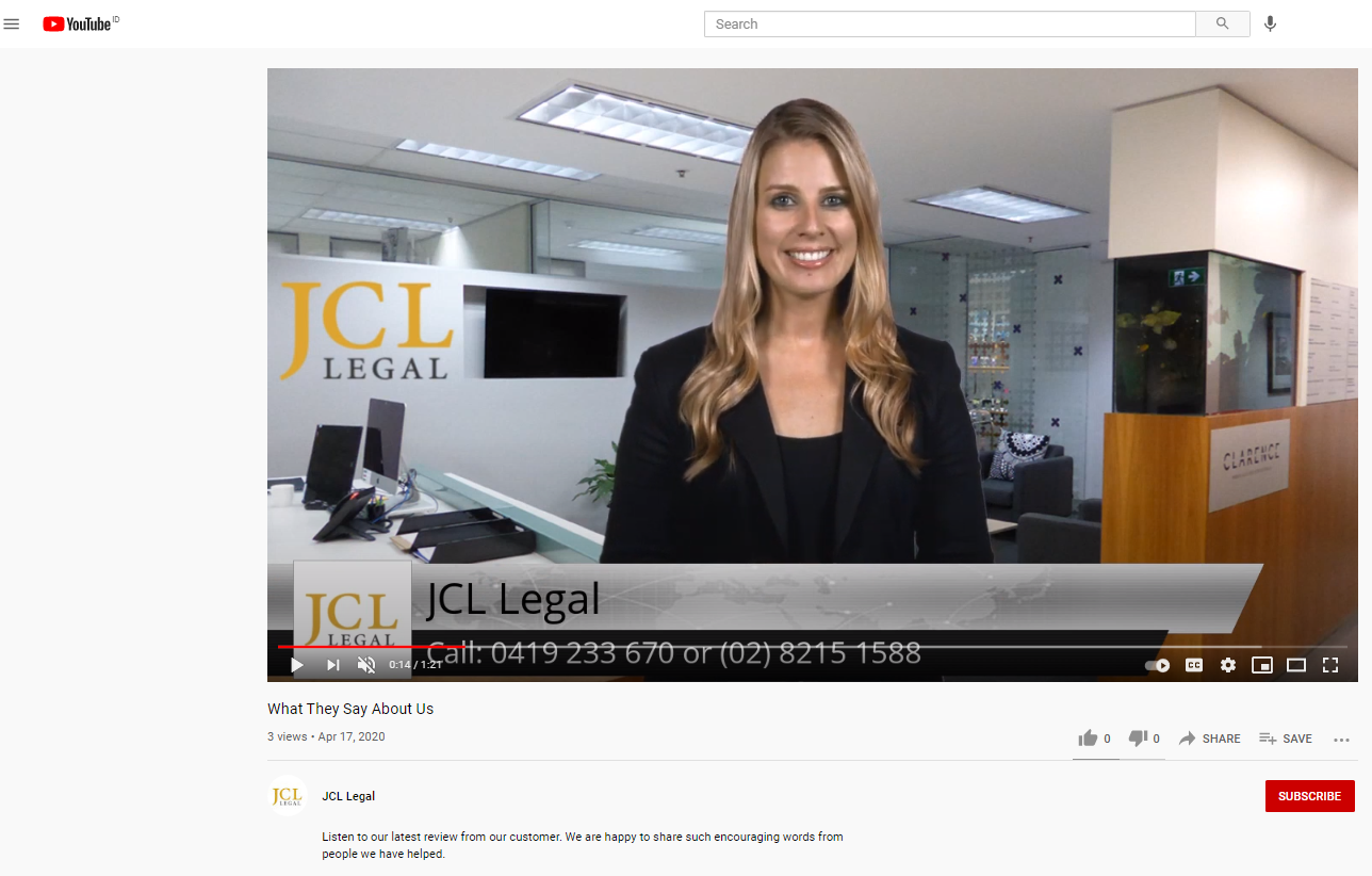 JCL Legal - YouTube - Top4 Marketing