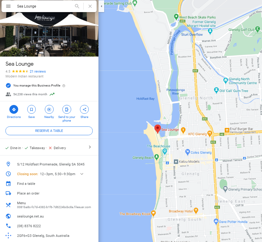Sea Longue - Modern Indian Restaurant - Google My Business - Top4 Marketing