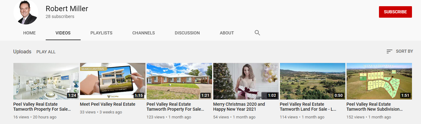 peel real estate agent nsw soscial media youtube - top4 marketing