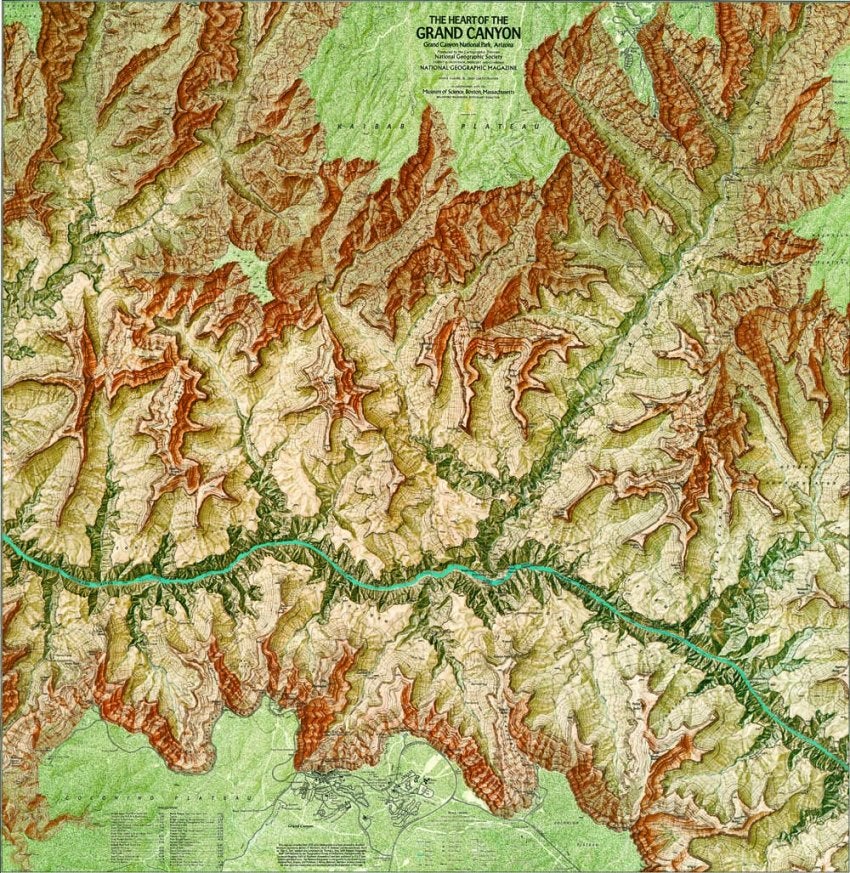 The Washburns' Map of Grand Canyon