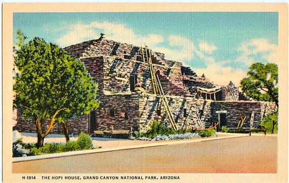 Hopi House postcard. Mary Colter's Hopi House.