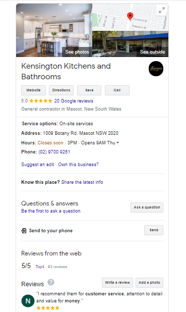 Kensington Kitchens and Bathrooms Reviews on GMB