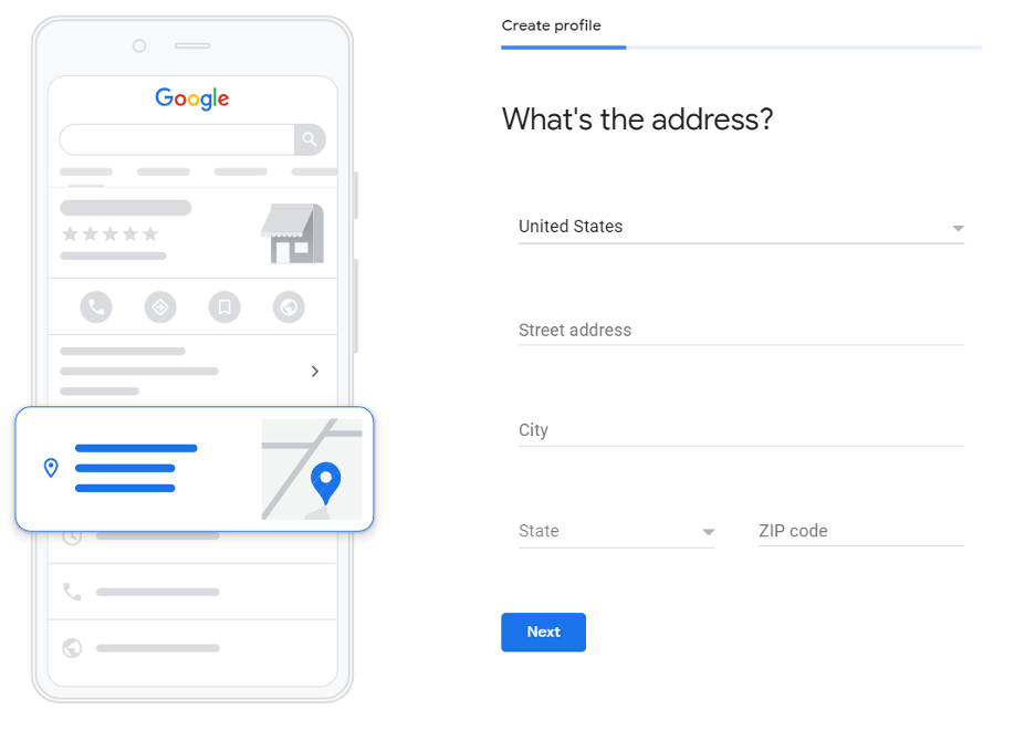 Address for your Google Business Profile