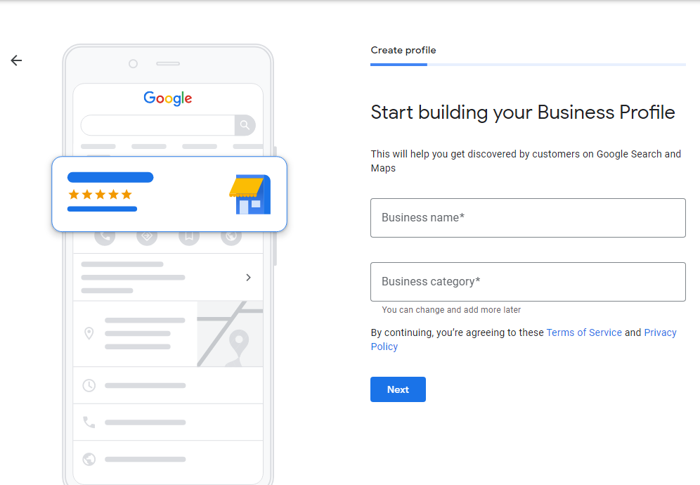 Start to Build Google Business Profile