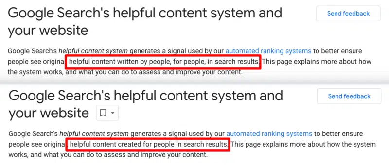 Before After Google "Helpful Content" Update 