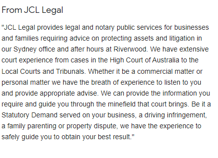 JCL Legal Description on GBP