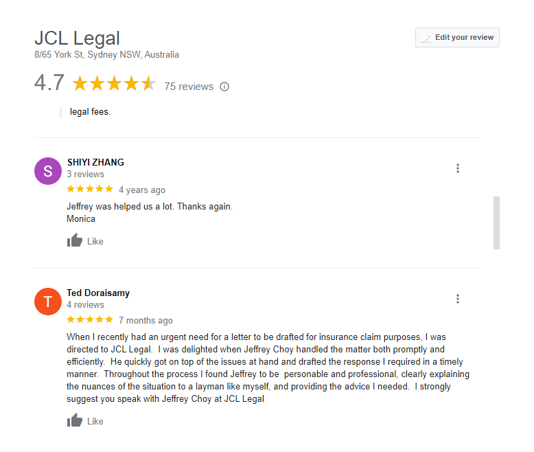 Law Firm Review on GBP