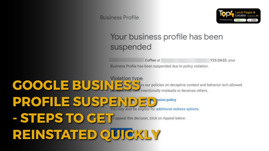 Recovering Your Google Business Profile from Suspension